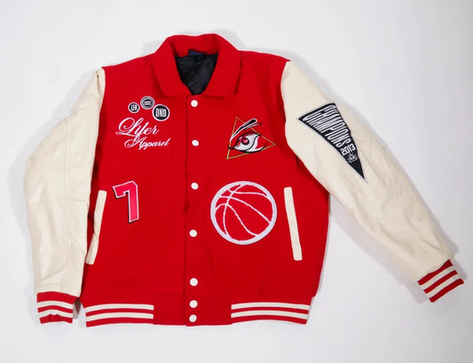 LFR VARSITY LETTERMAN JACKET (RED/CREAM)